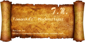 Tamaskó Modesztusz névjegykártya